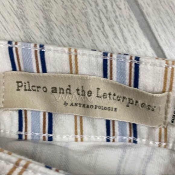 Pilcro & The Letterpress | Striped High Rise Cropped Boot Cut Jeans Size 25 - Picture 8 of 10